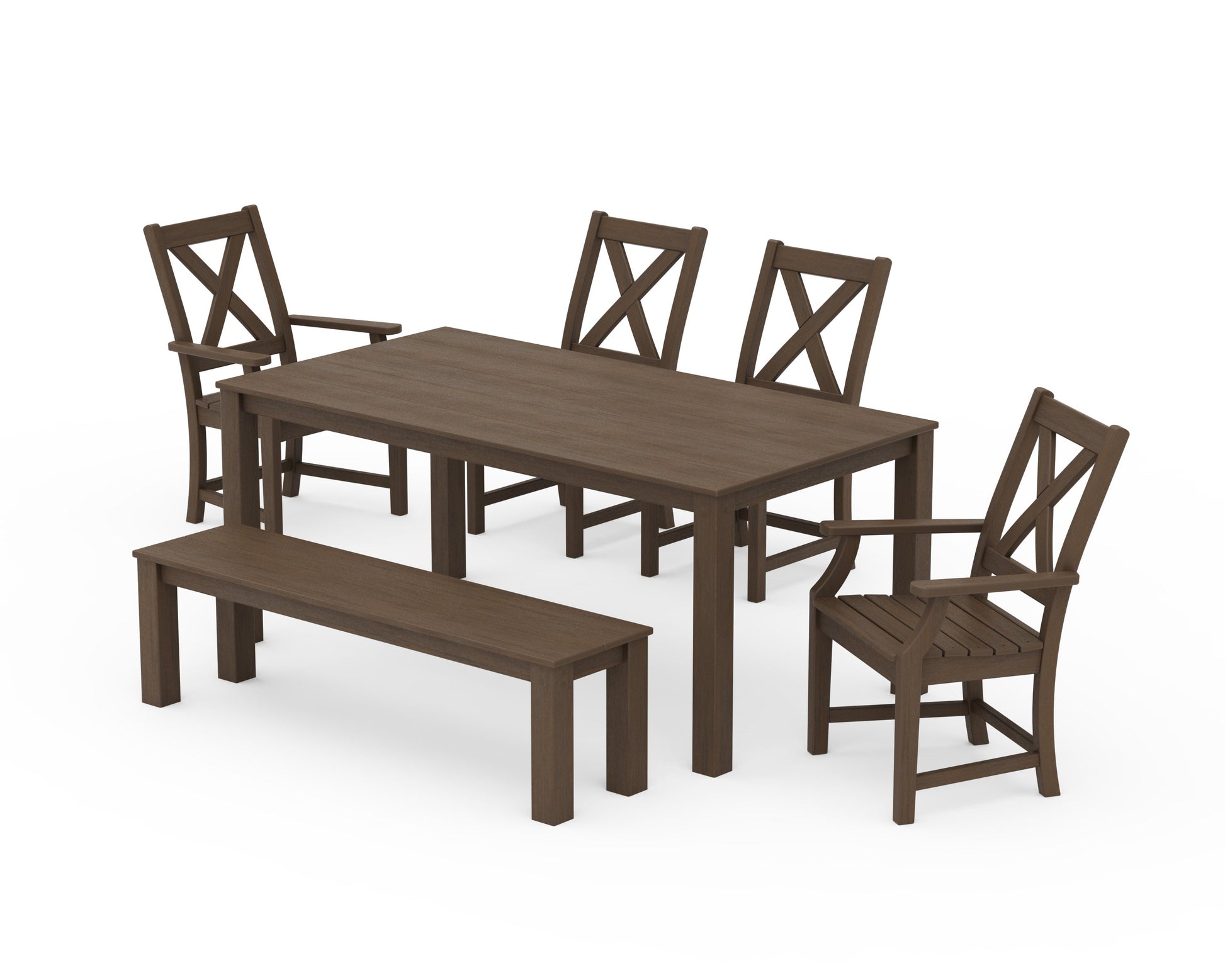 POLYWOOD Braxton 6-Piece Parsons Dining Set with Bench — Kona