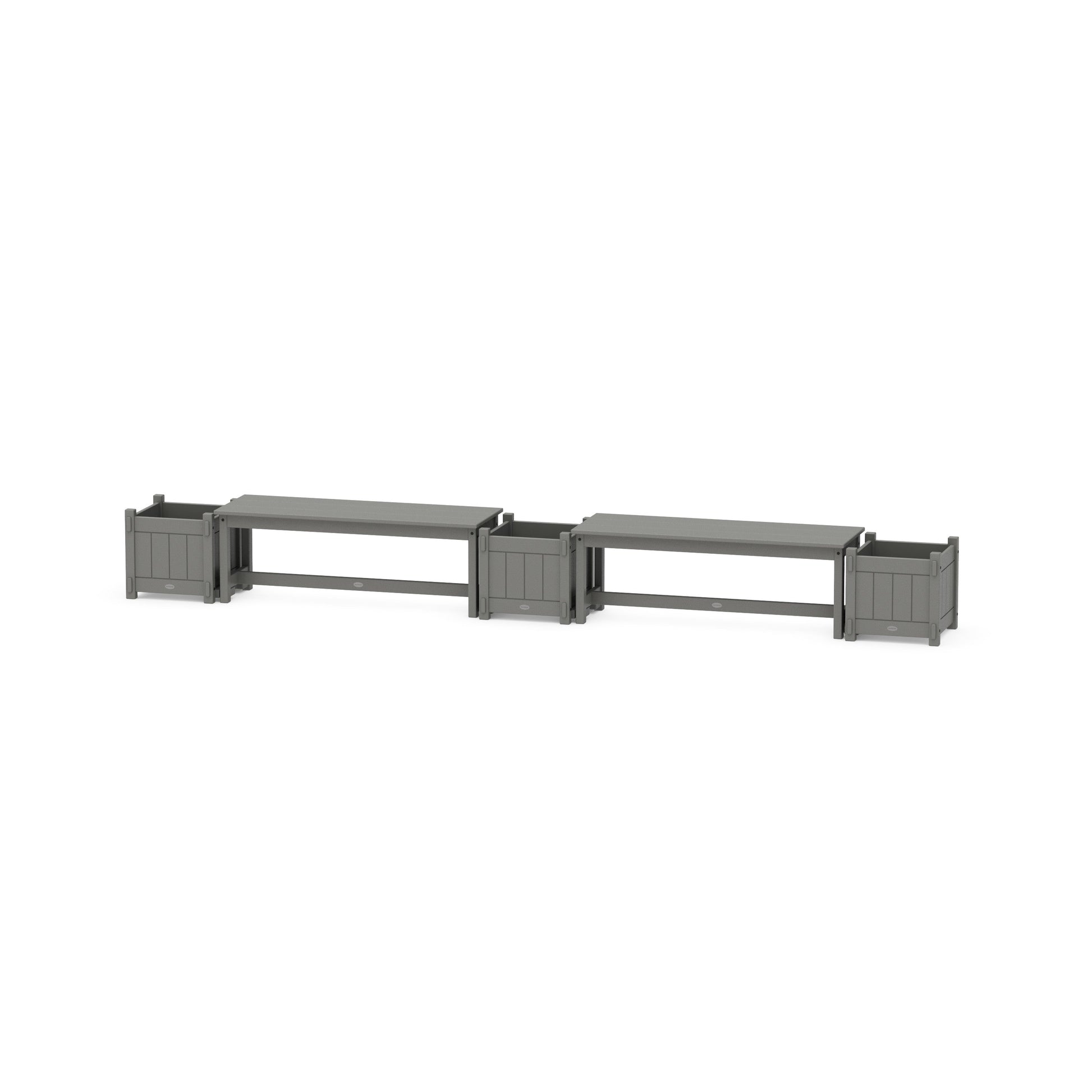 POLYWOOD 48" Vineyard L- Shaped Planter Bench Corner Set