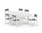 POLYWOOD EDGE Sling 7-Piece Dining Set — White / Dupioni Sea Mist Sling