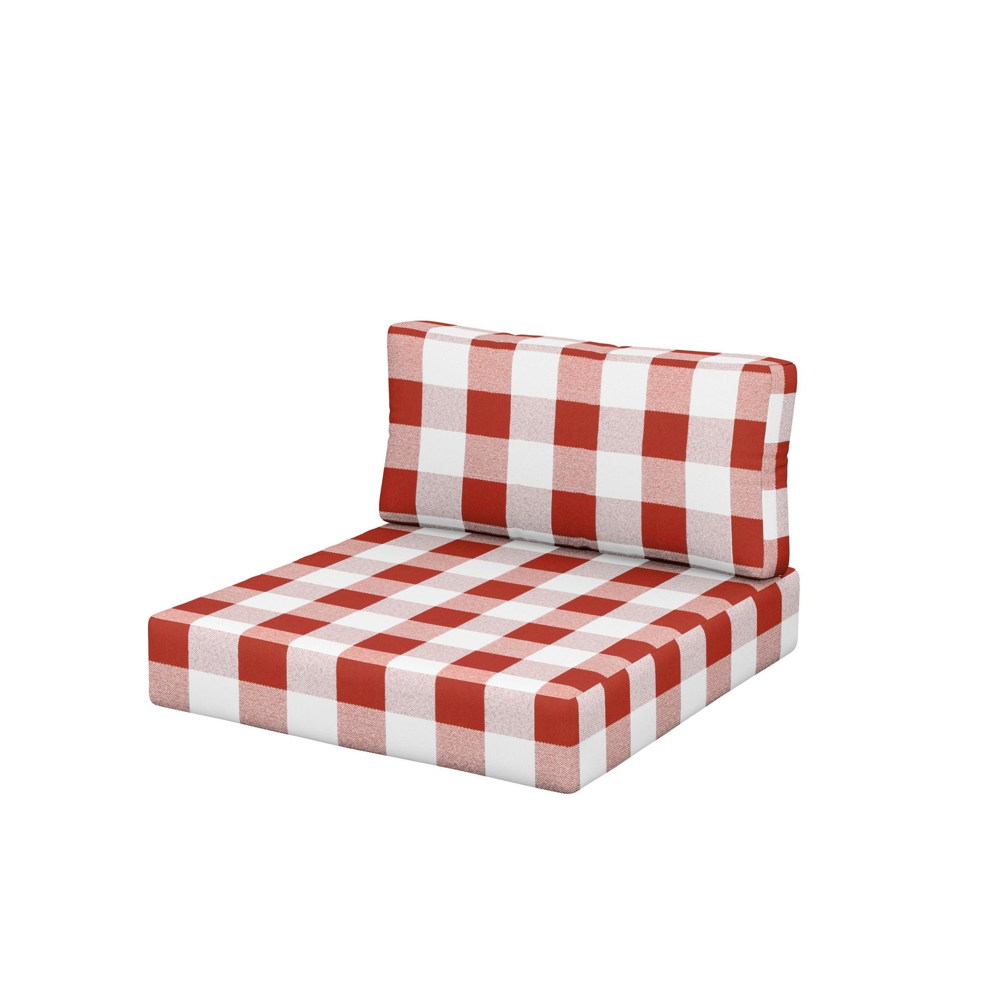 POLYWOOD Acadia Back/Seat Cushion Set — Buffalo Plaid Crimson