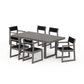 POLYWOOD EDGE Sling 7-Piece Dining Set — Driftwood / Black Sling