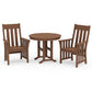 POLYWOOD Acadia 3-Piece Farmhouse Dining Set — Teak