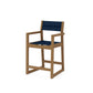 POLYWOOD EDGE Sling Counter Arm Chair — Natural / Navy Blue Sling