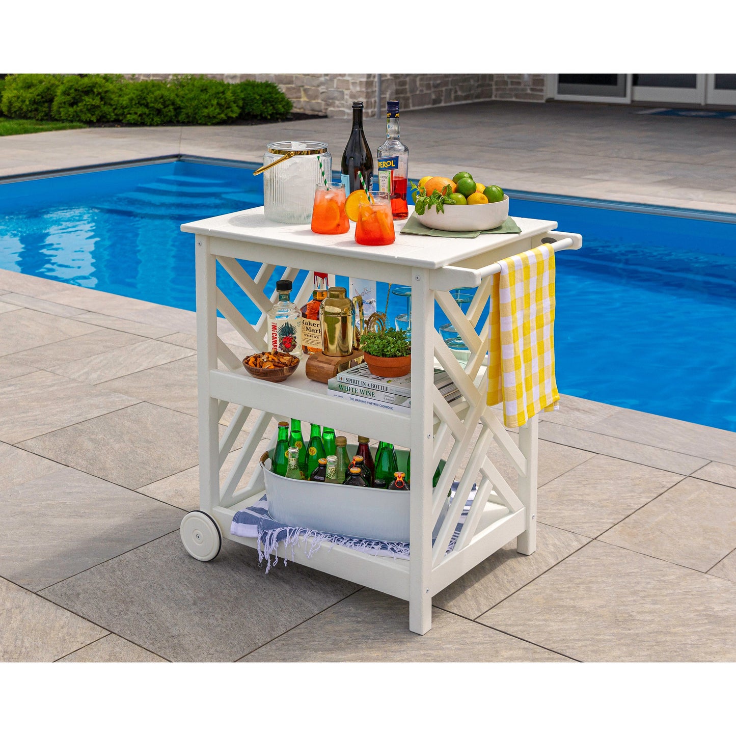 POLYWOOD Chippendale Bar Cart