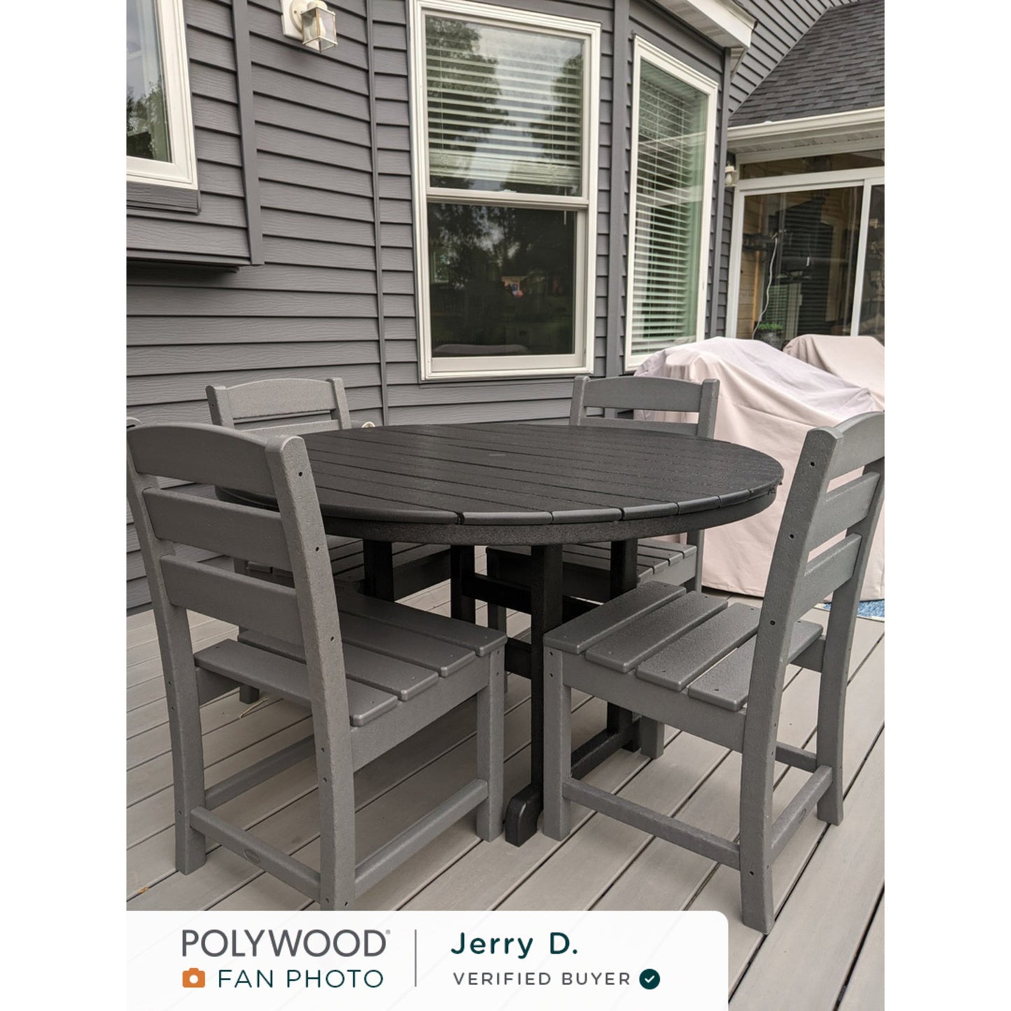 POLYWOOD 48" Round Farmhouse Dining Table