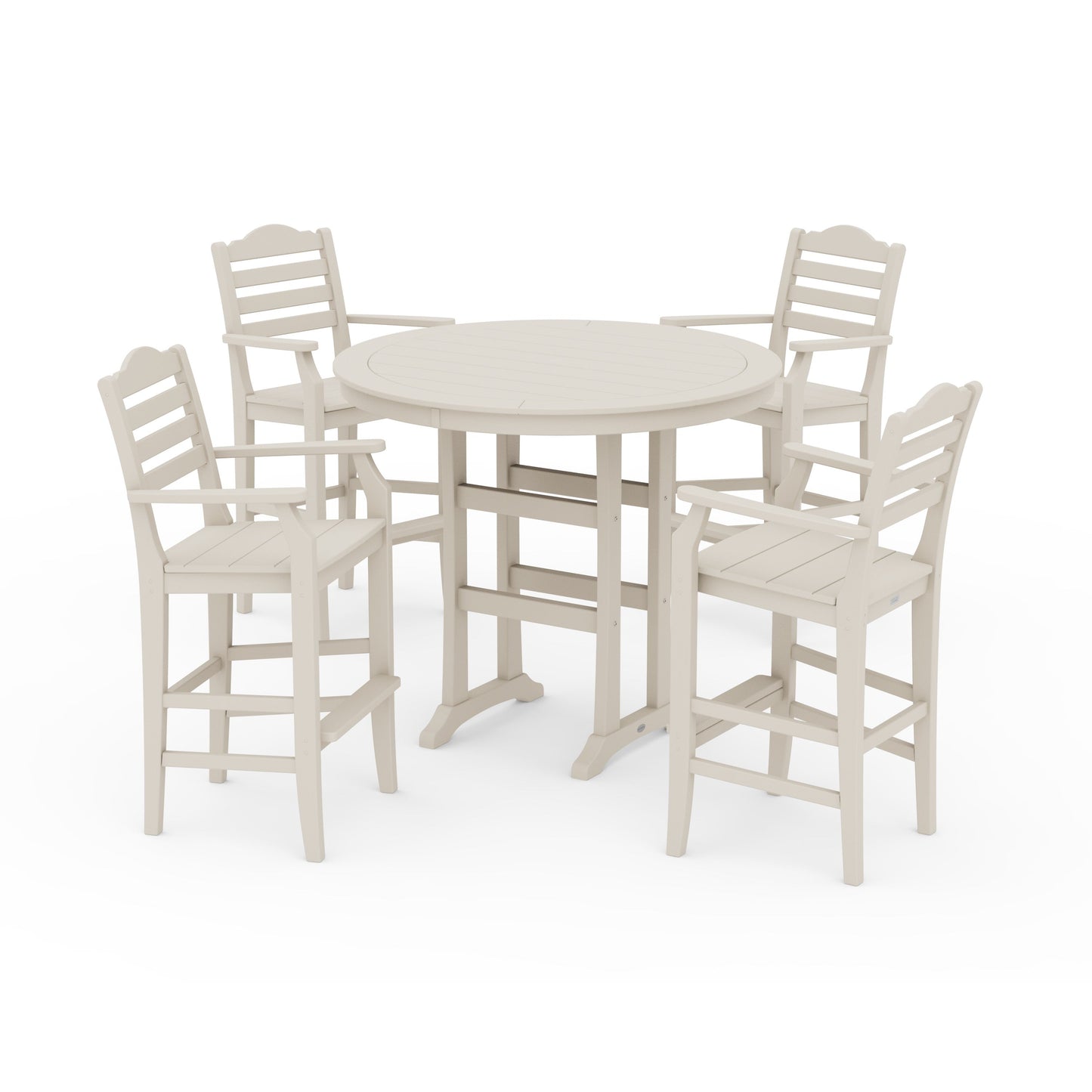 POLYWOOD Savannah 5-Piece Round Bar Set — Sand