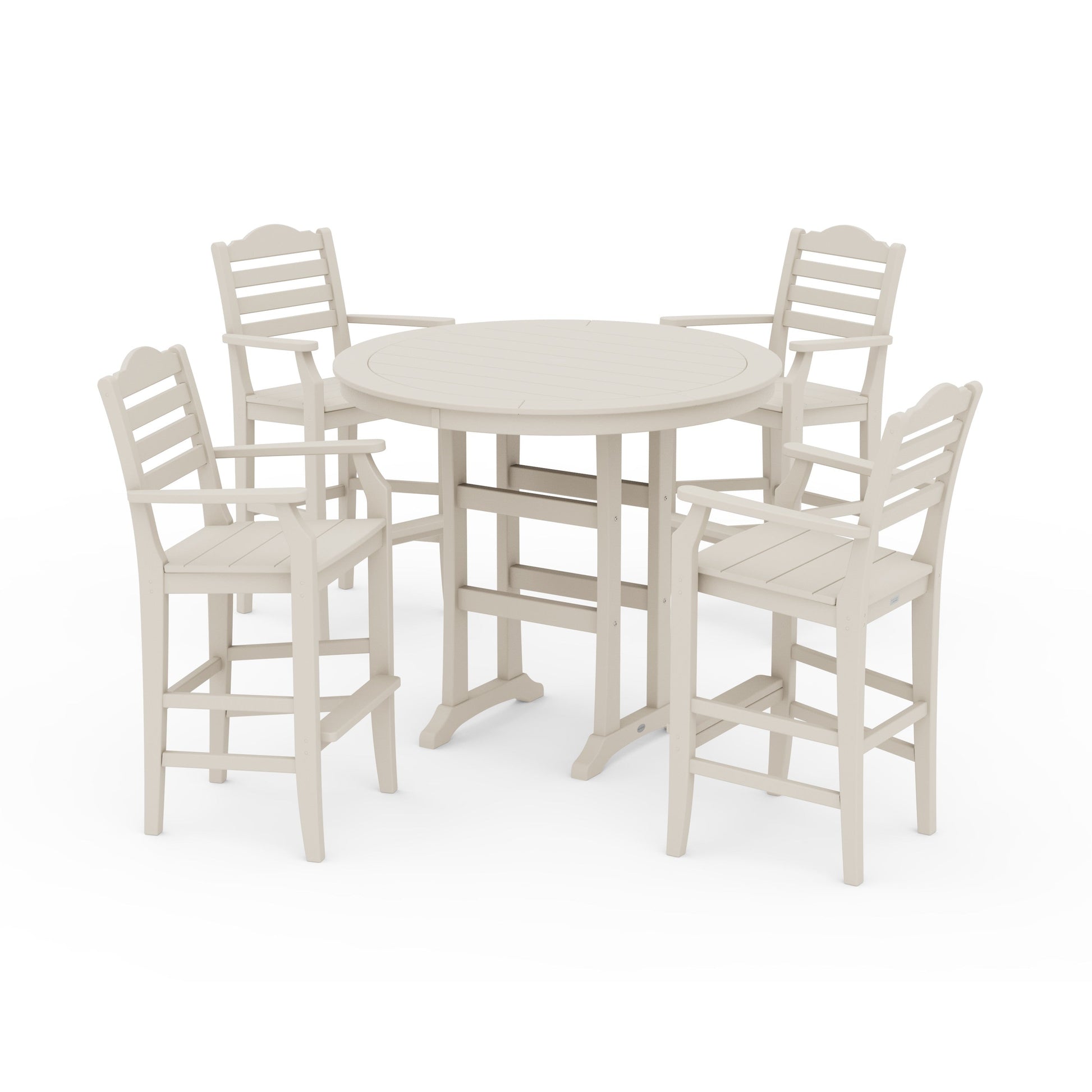 POLYWOOD Savannah 5-Piece Round Bar Set — Sand