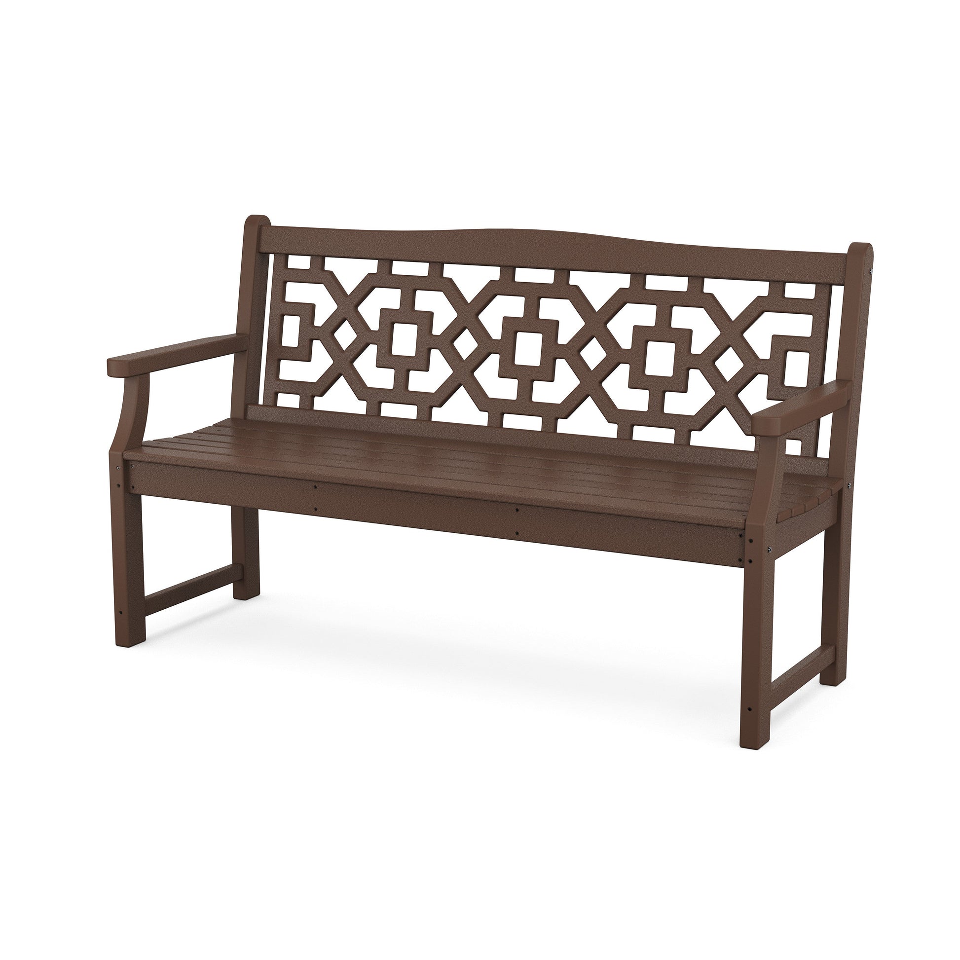 POLYWOOD Chinoiserie 60" Garden Bench — Mahogany