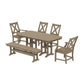 POLYWOOD Braxton 6-Piece Dining Set with Bench — Vintage Sahara