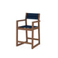 POLYWOOD EDGE Sling Counter Arm Chair — Teak / Navy Blue Sling