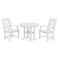POLYWOOD Chinoiserie 3-Piece Farmhouse Dining Set — Vintage White