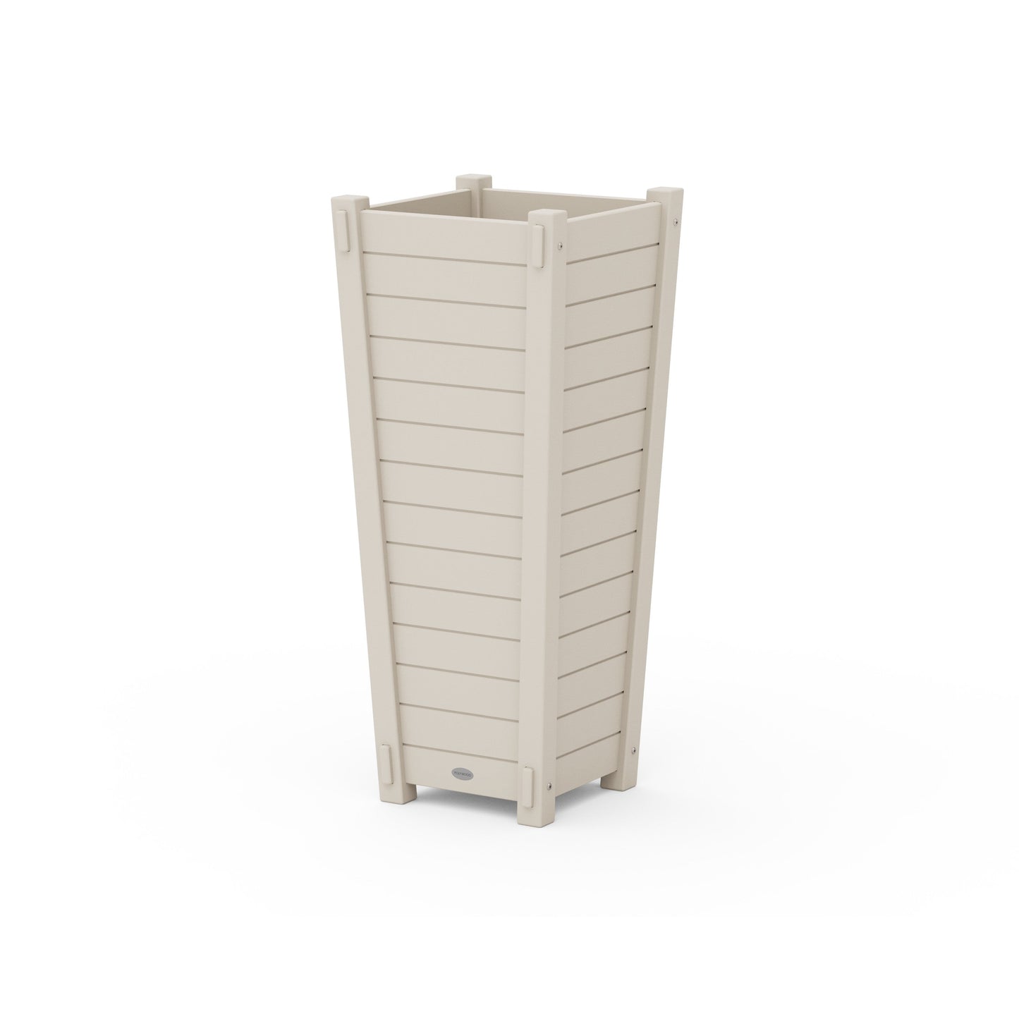 POLYWOOD Nautical Tapered Square Tall Planter Box — Sand