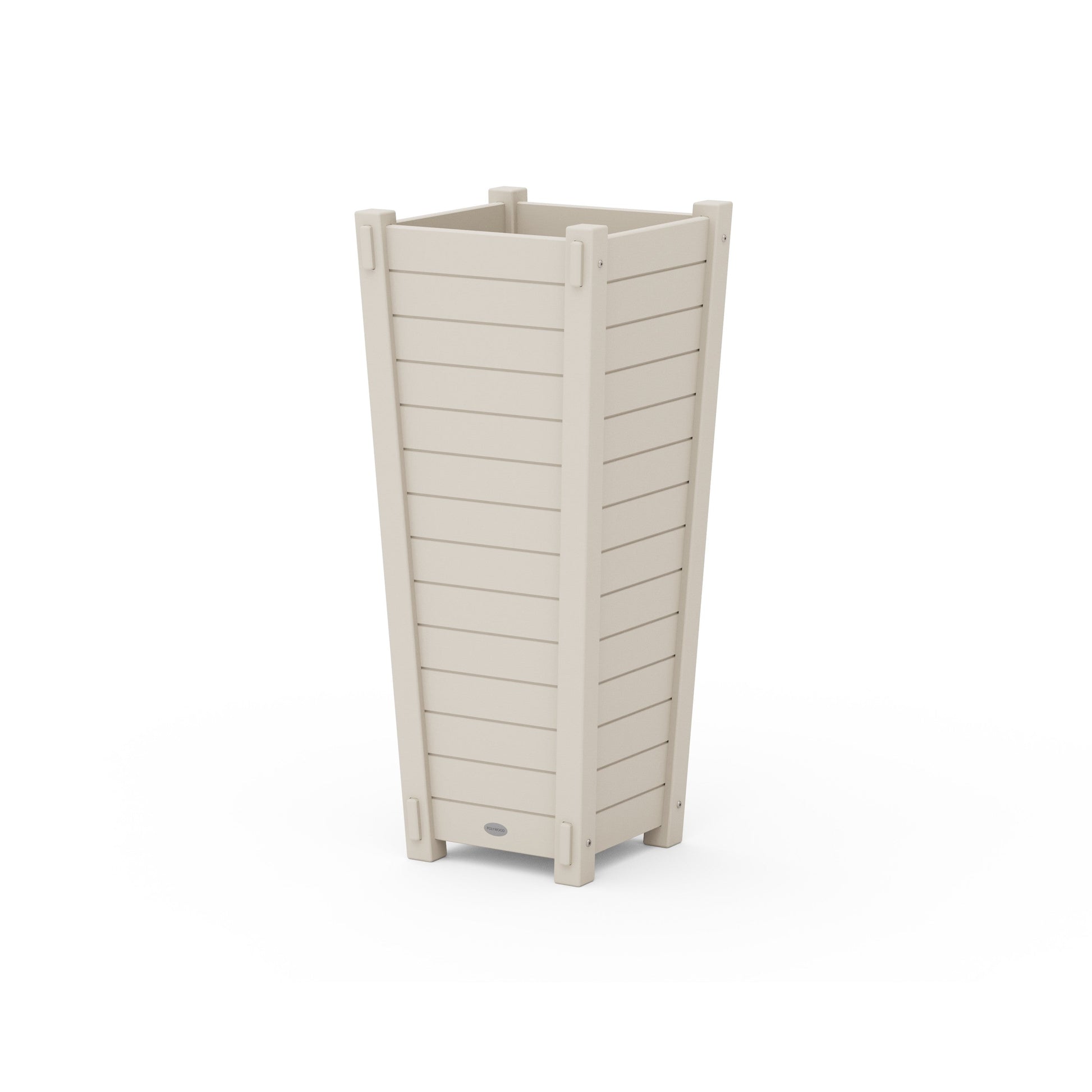POLYWOOD Nautical Tapered Square Tall Planter Box — Sand