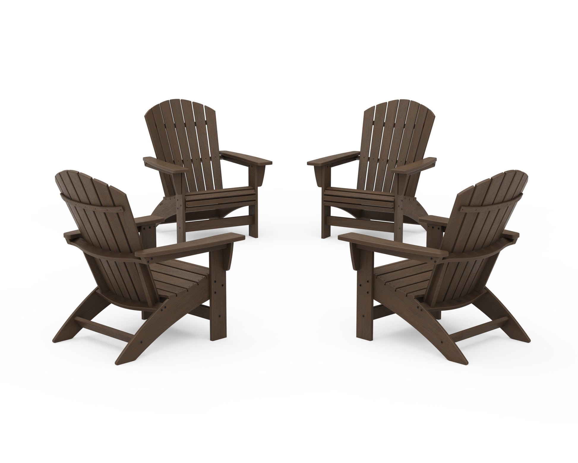 POLYWOOD 4-Piece Nautical Grand Adirondack Chair Conversation Set — Kona