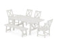 POLYWOOD Braxton 6-Piece Rustic Farmhouse Dining Set With Trestle Legs — Vintage White
