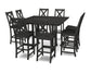 POLYWOOD Braxton 9-Piece Farmhouse Trestle Bar Set — Black
