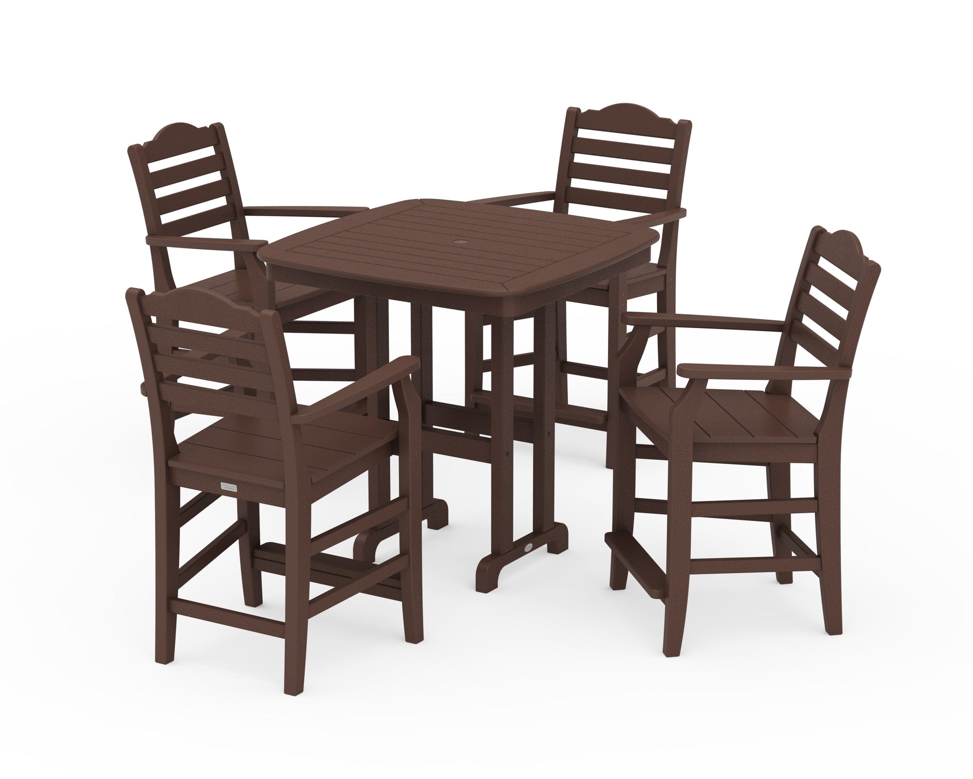 POLYWOOD Savannah 5-Piece Counter Set — Mahogany