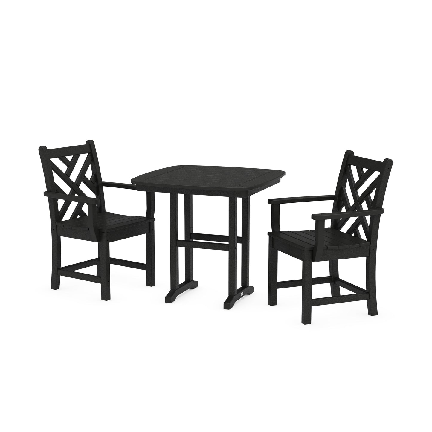 POLYWOOD Chippendale 3-Piece Dining Set — Black