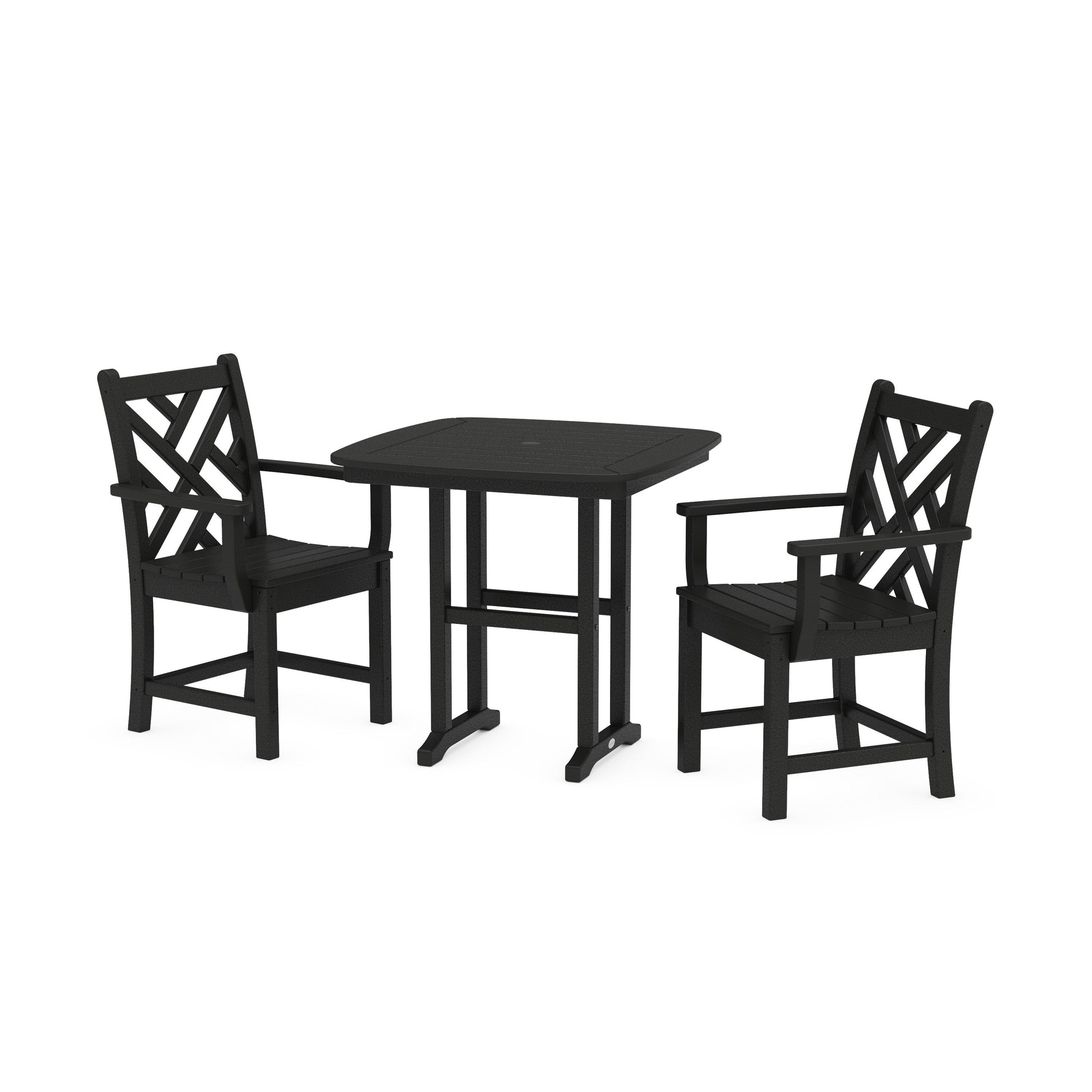 POLYWOOD Chippendale 3-Piece Dining Set — Black