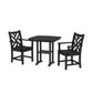 POLYWOOD Chippendale 3-Piece Dining Set — Black