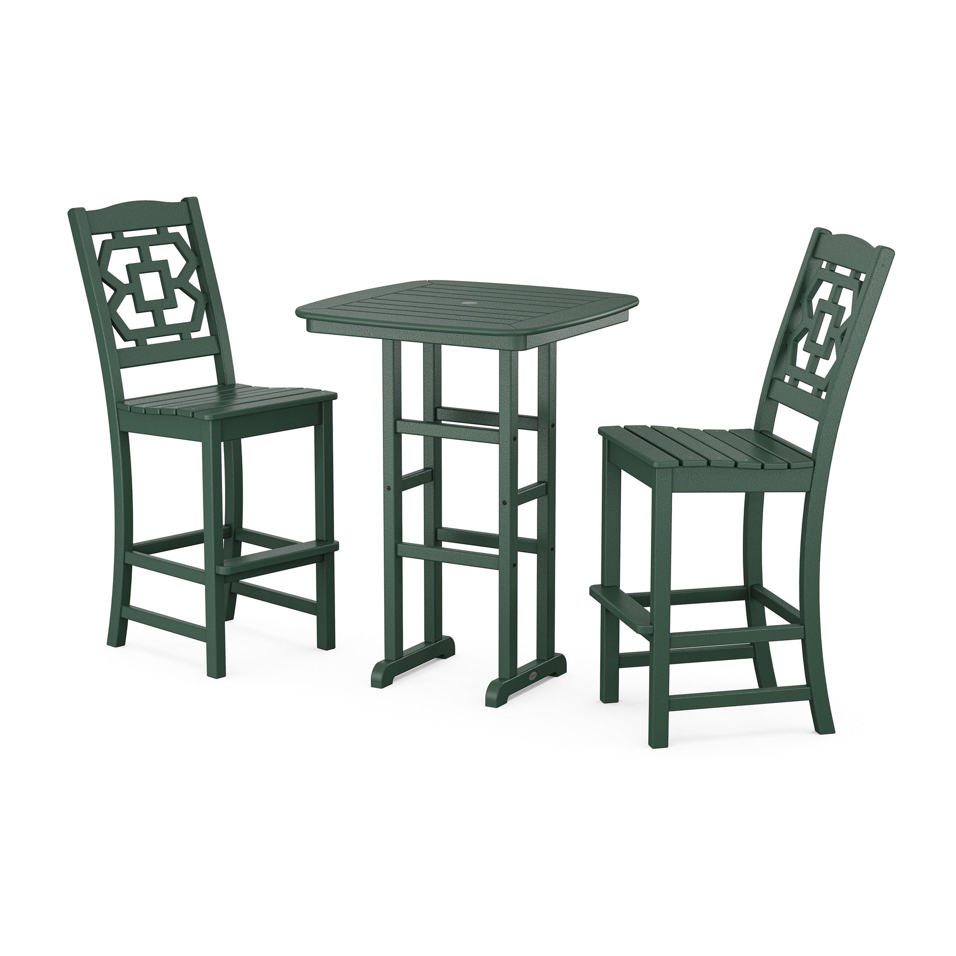 POLYWOOD Chinoiserie 3-Piece Bar Set — Green