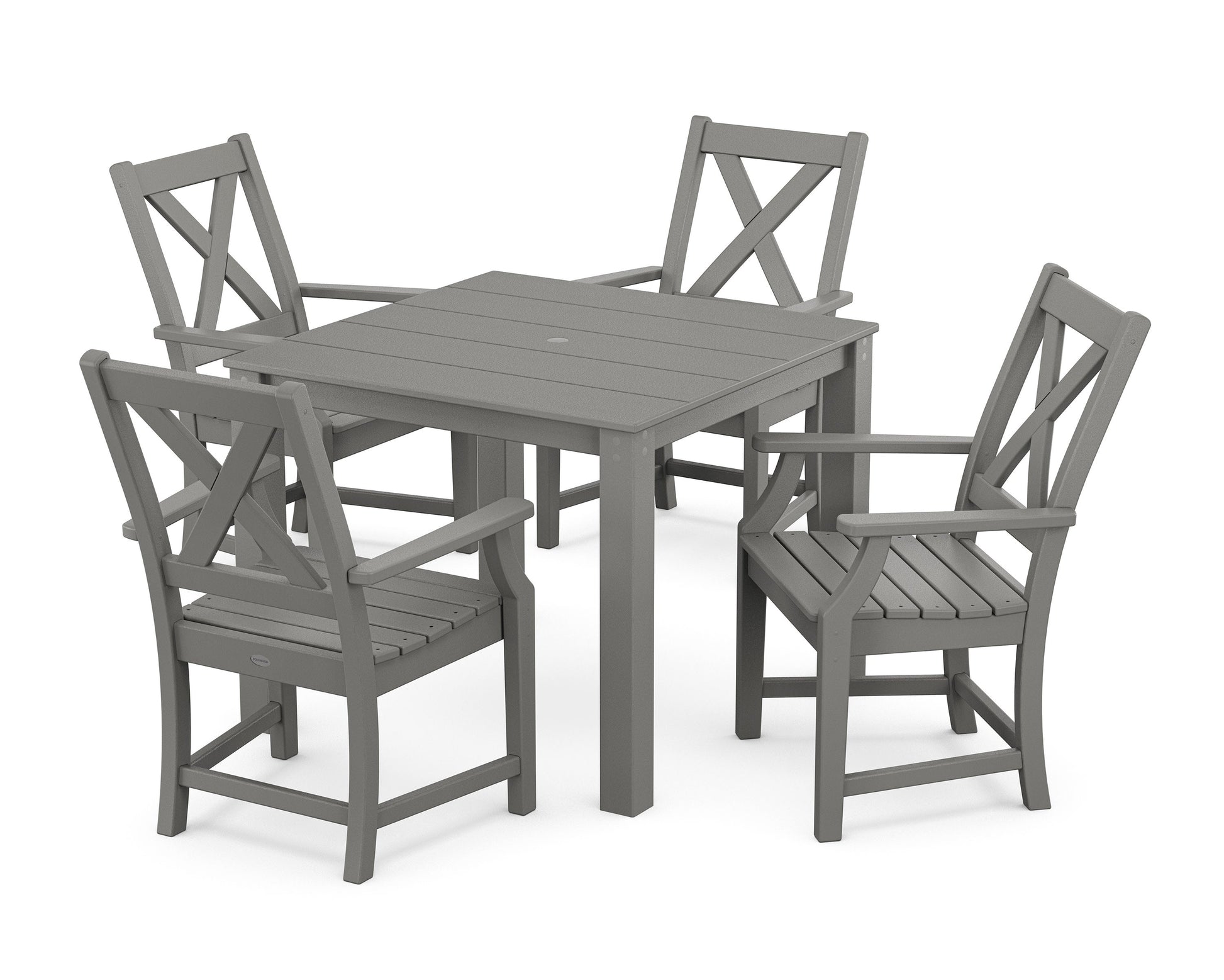 POLYWOOD Braxton 5-Piece Parsons Dining Set — Slate Grey