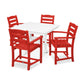 POLYWOOD La Casa Café 5-Piece Farmhouse Trestle Arm Chair Dining Set FREE SHIPPING