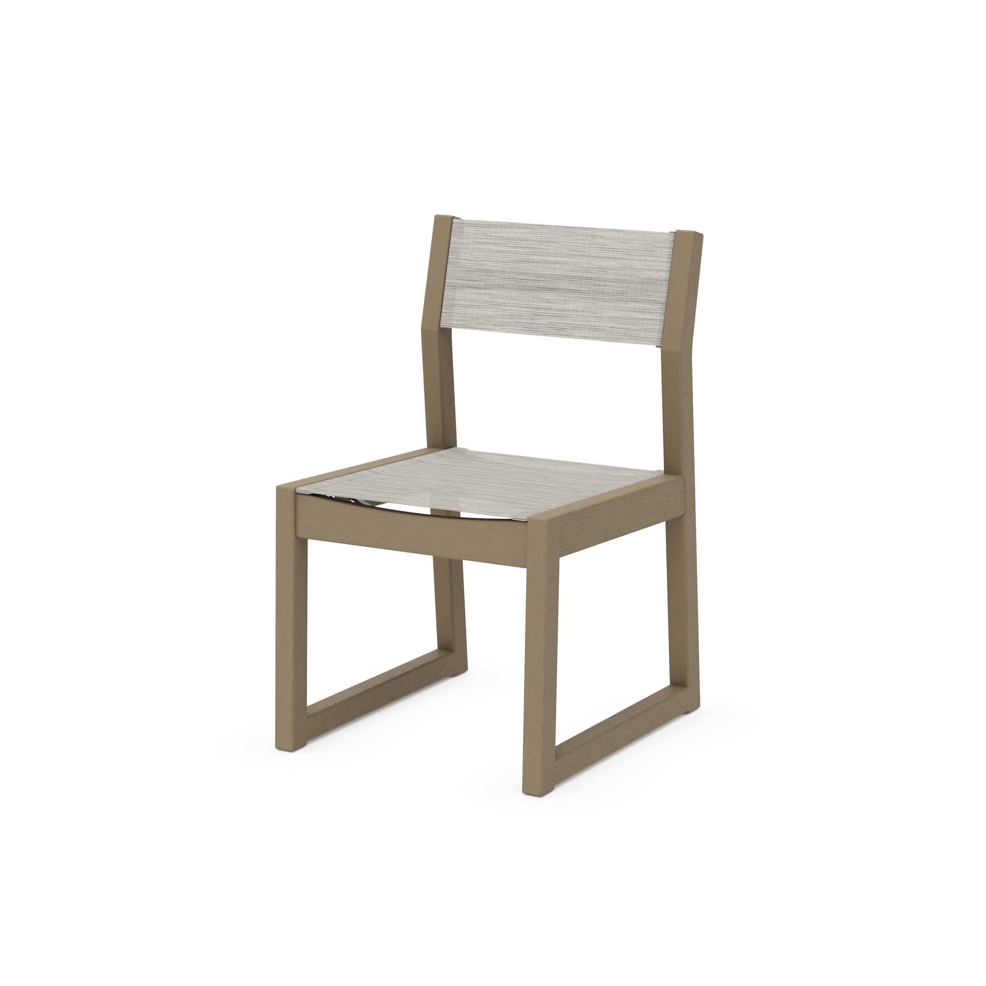 POLYWOOD EDGE Sling Dining Side Chair — Vintage Sahara / Birch Sling