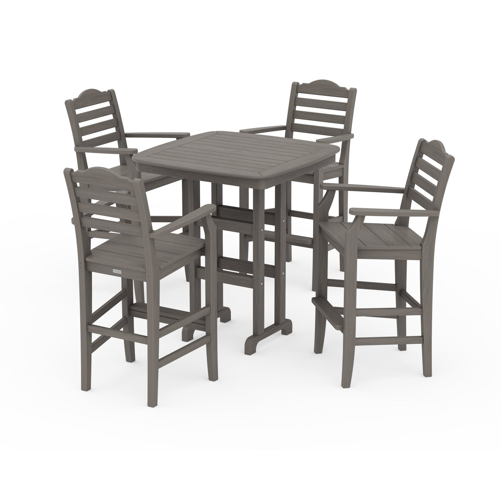 POLYWOOD Savannah 5-Piece Bar Set — Driftwood