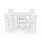 POLYWOOD Savannah 5-Piece Round Bar Set — White