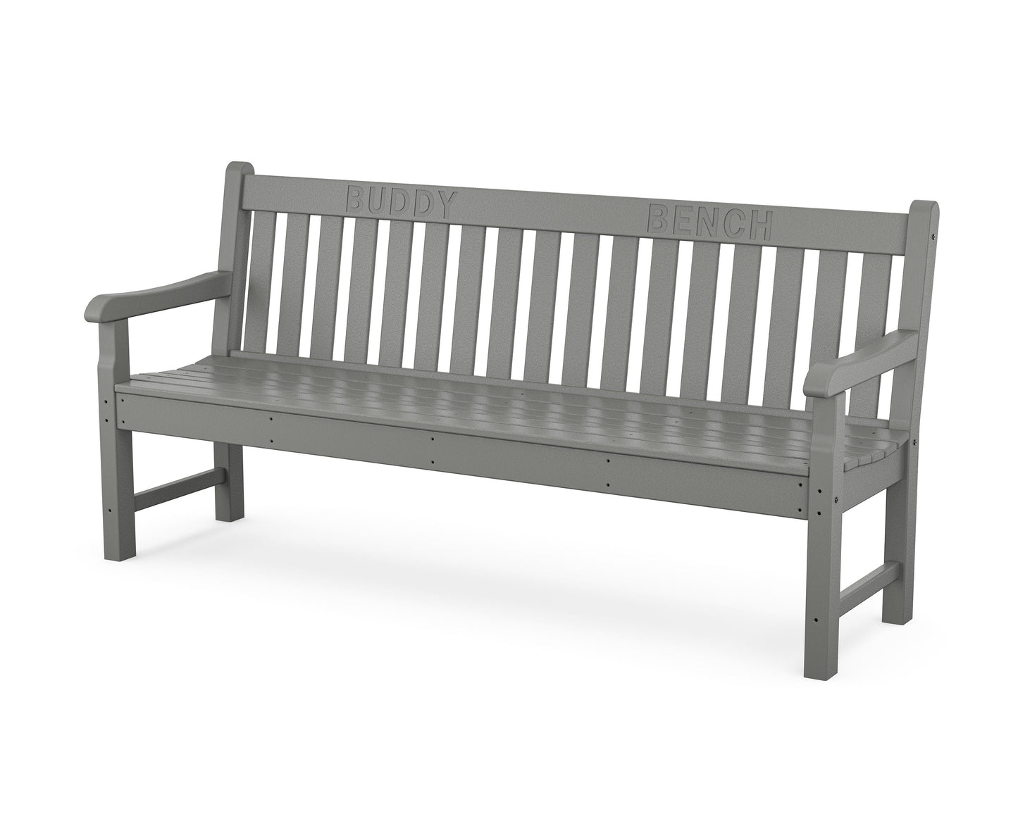 POLYWOOD 72" Buddy Bench — Slate Grey