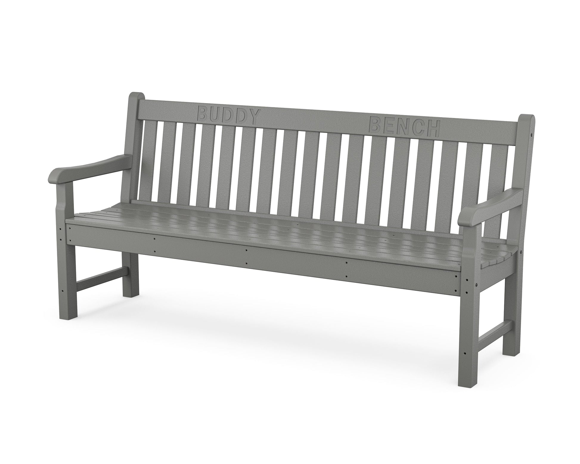 POLYWOOD 72" Buddy Bench — Slate Grey