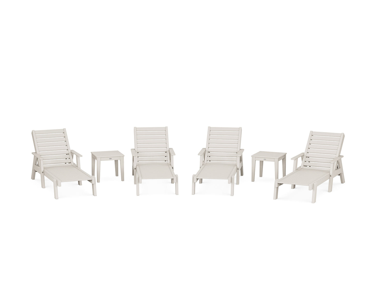 POLYWOOD Captain Chaise 6-Piece Set with Arms — Sand