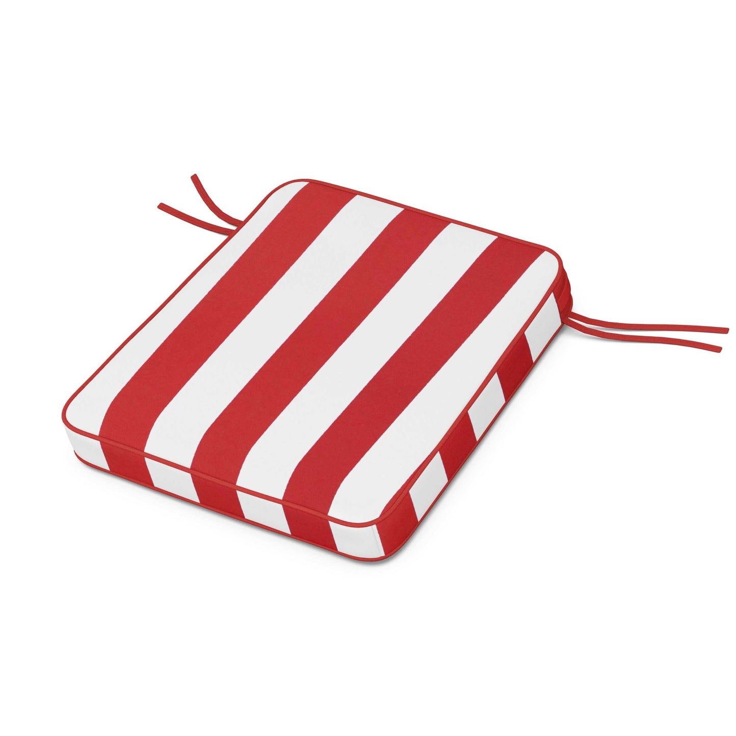 POLYWOOD Chinoiserie Rocker Seat Cushion — Cabana Stripe Crimson
