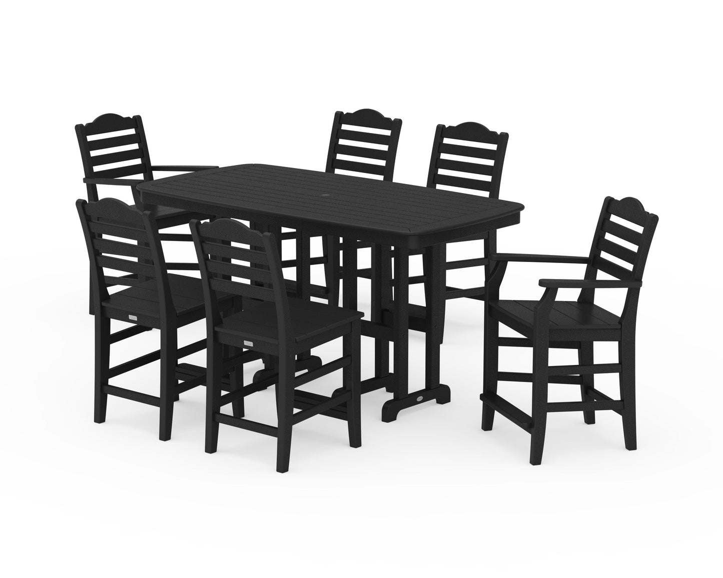 POLYWOOD Savannah 7-Piece Counter Set — Black