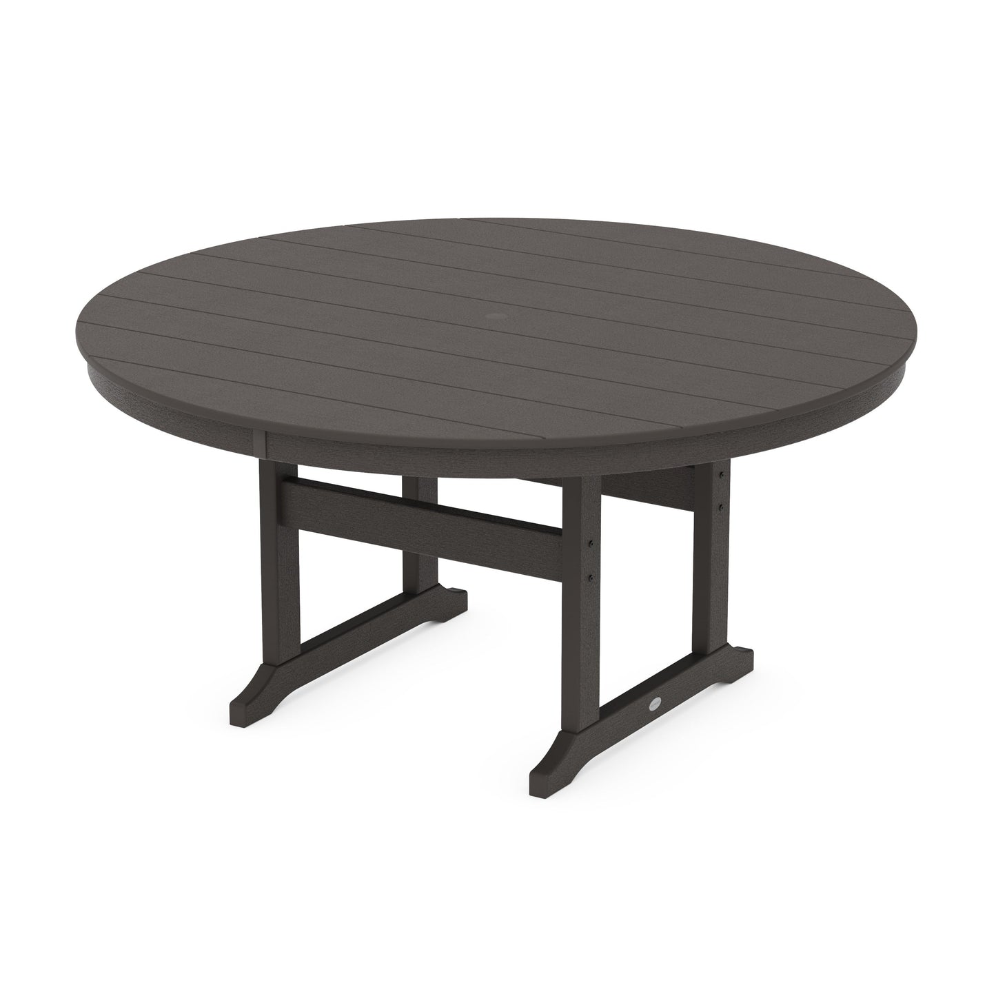 POLYWOOD 60" Round Farmhouse Dining Table — Vintage Coffee
