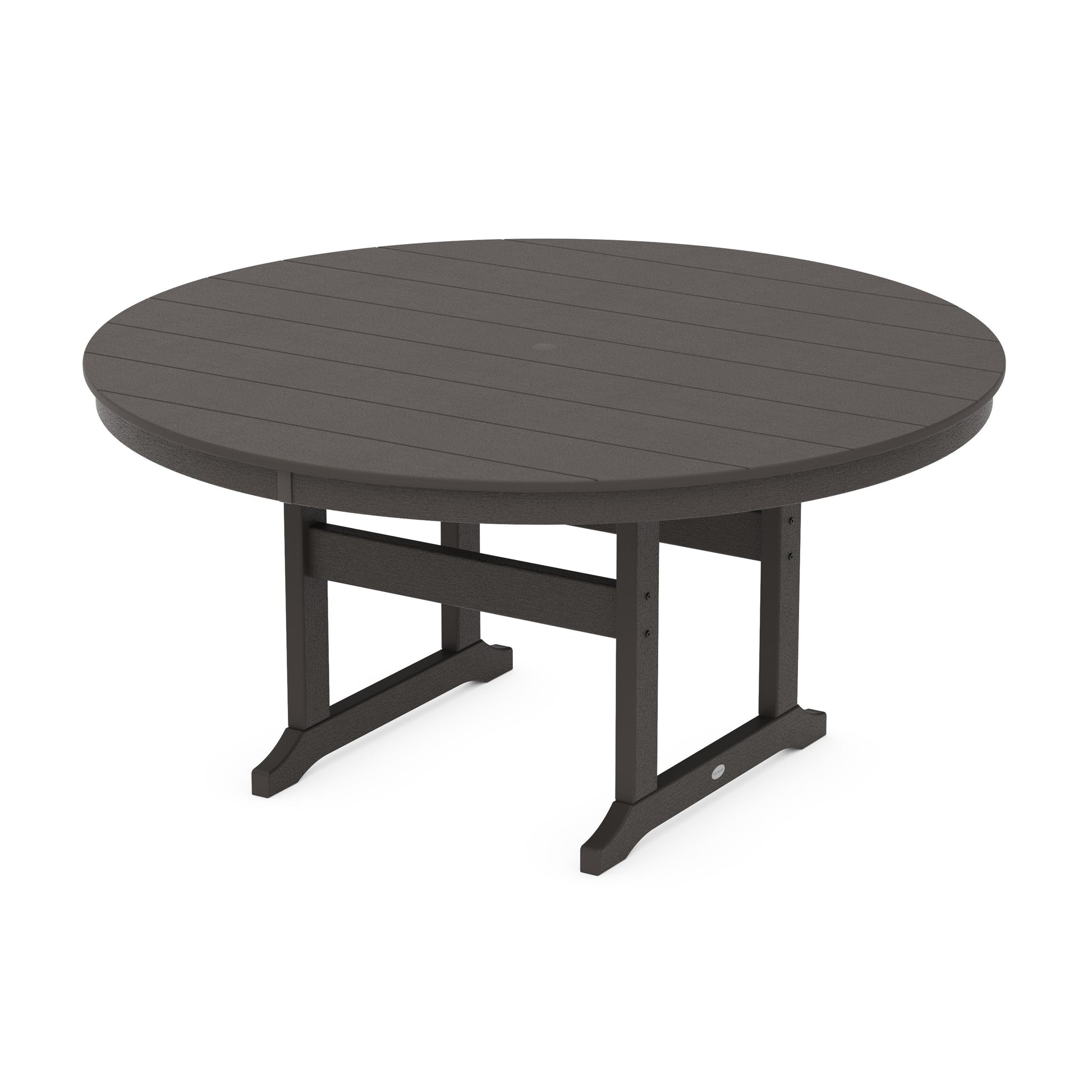 POLYWOOD 60" Round Farmhouse Dining Table — Vintage Coffee