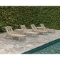 POLYWOOD Chinoiserie 6-Piece Chaise Set with Umbrella Stand Accent Table