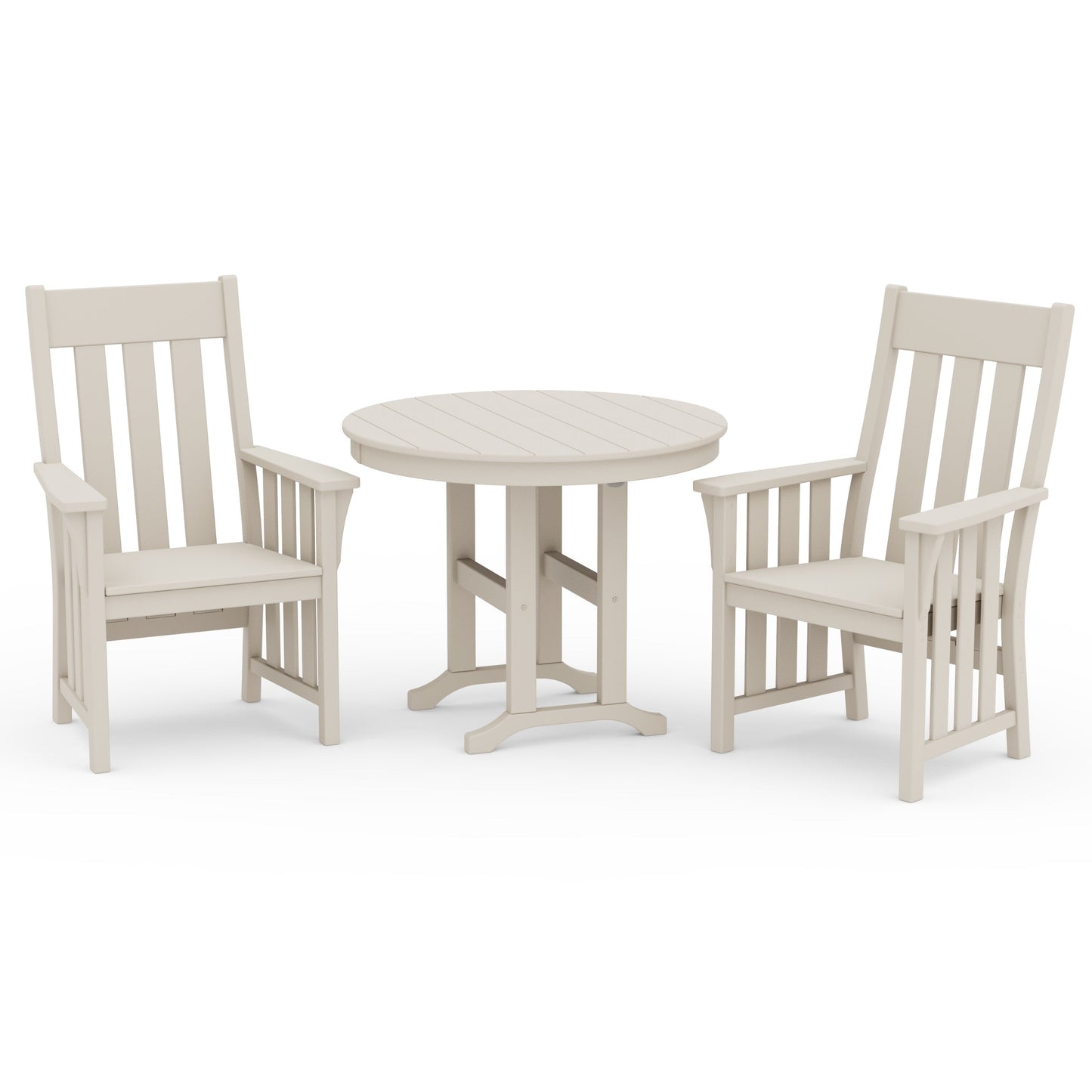 POLYWOOD Acadia 3-Piece Farmhouse Dining Set — Sand
