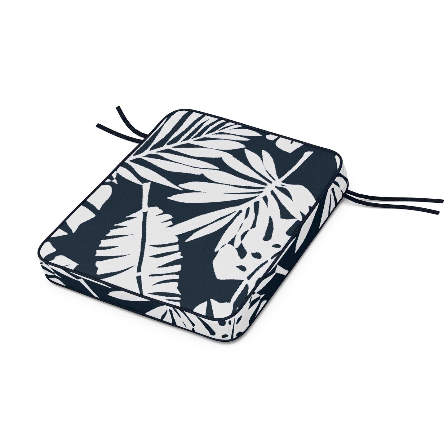 POLYWOOD Chinoiserie Rocker Seat Cushion — Leaf Marine Indigo
