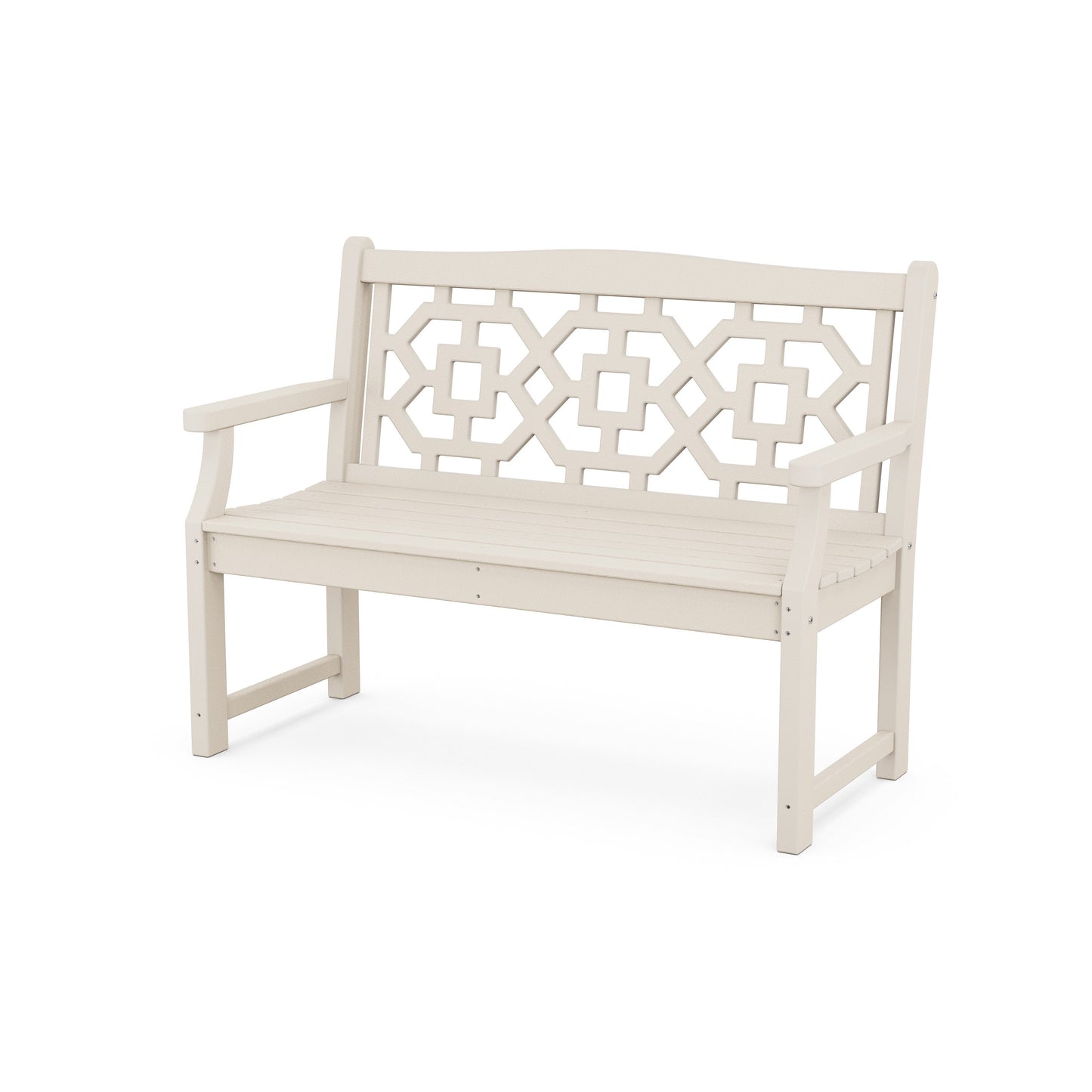 POLYWOOD Chinoiserie 48" Garden Bench — Sand