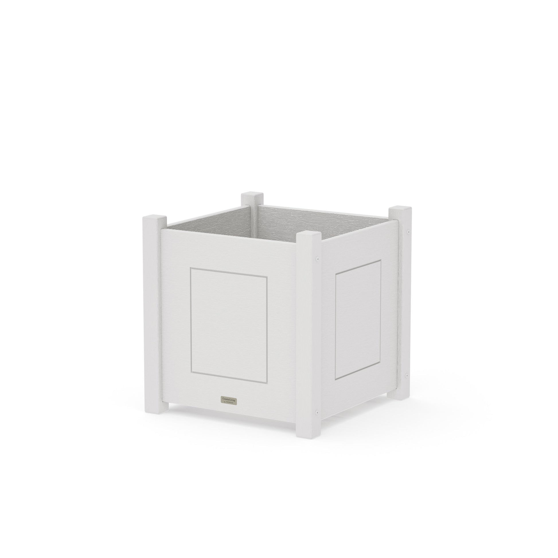 POLYWOOD Country Living Large Square Planter Box — Vintage White