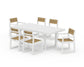 POLYWOOD EDGE Sling 7-Piece Dining Set — White / Burlap Sling