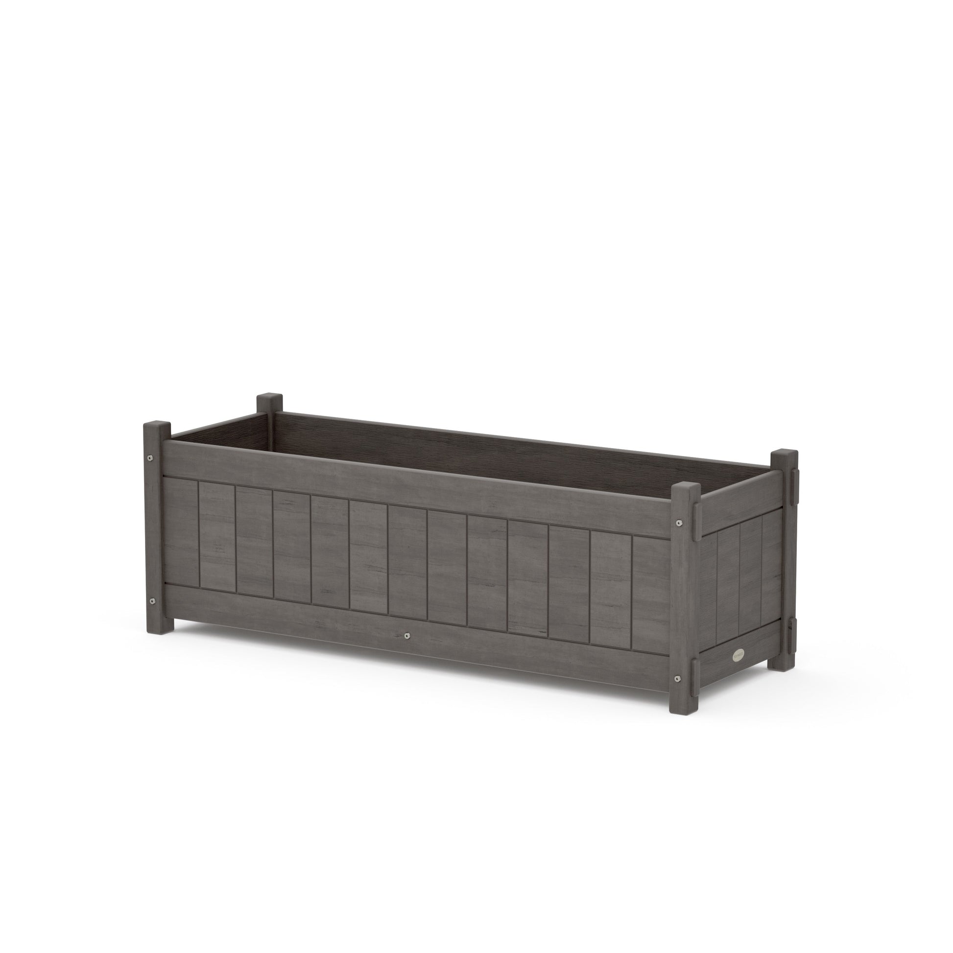 POLYWOOD Vineyard Rectangle Triple Planter Box — Driftwood