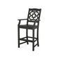 POLYWOOD Chinoiserie Bar Arm Chair — Black