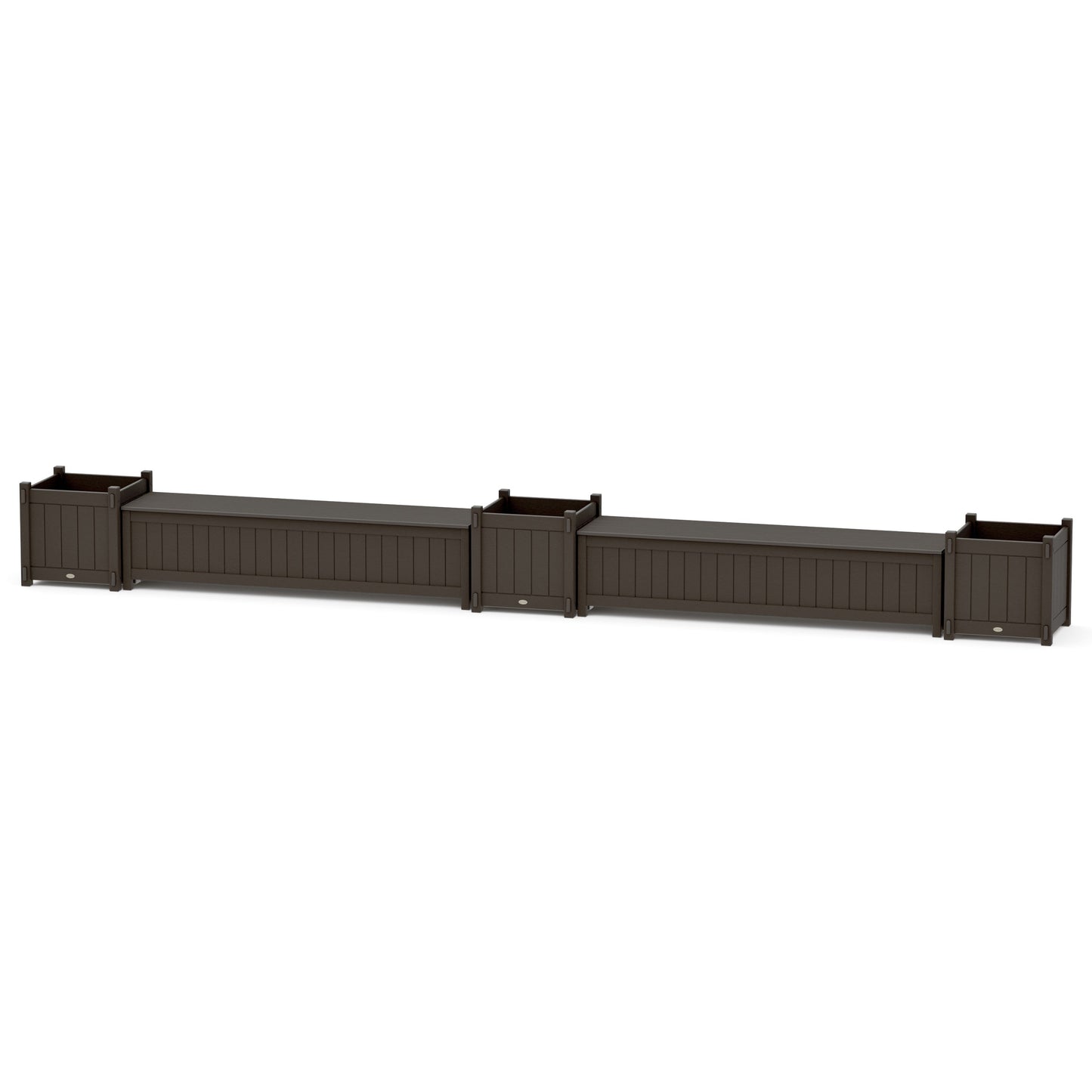 POLYWOOD 72" Vineyard Straight Double Planter Storage Bench Set- Large — Vintage Coffee