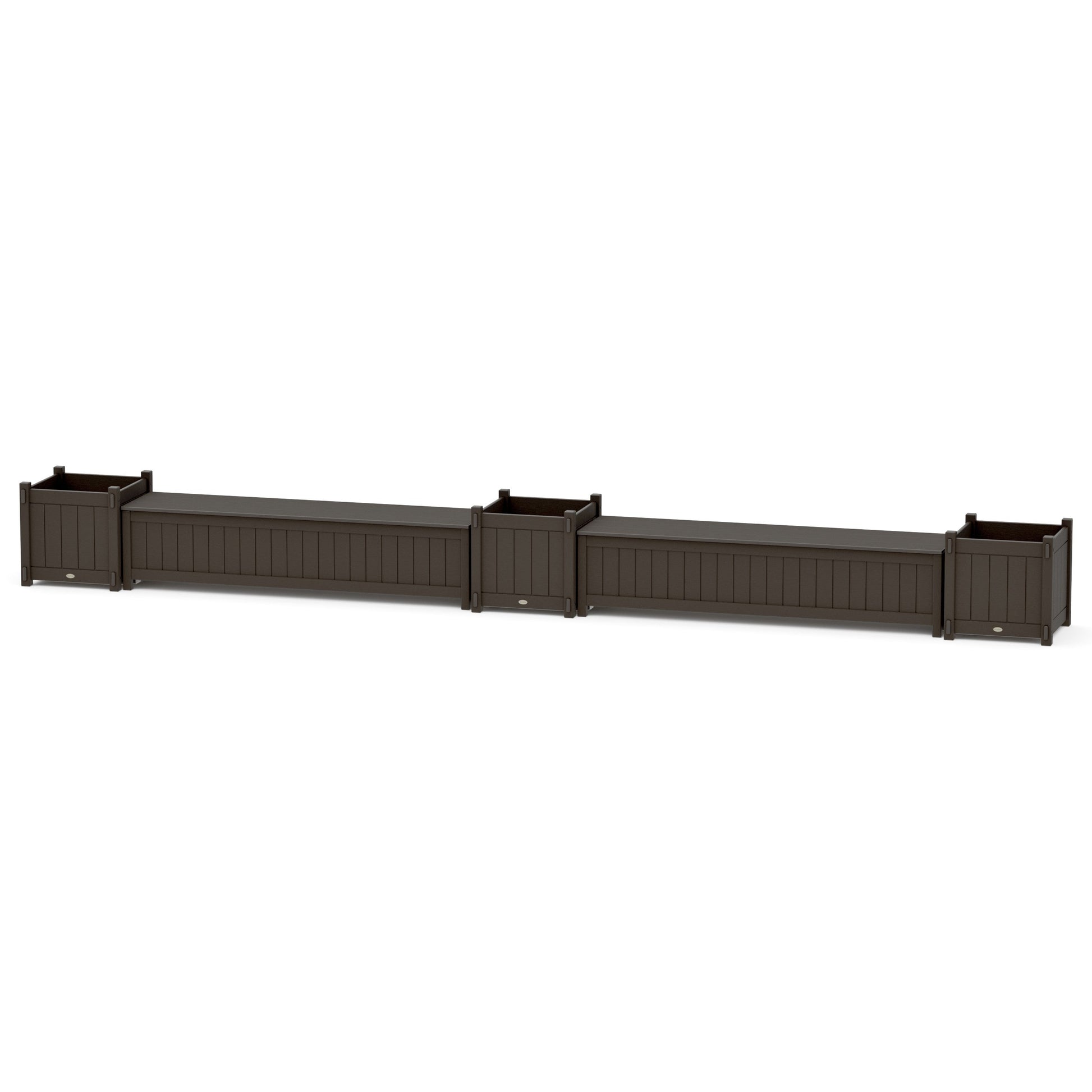 POLYWOOD 72" Vineyard Straight Double Planter Storage Bench Set- Large — Vintage Coffee