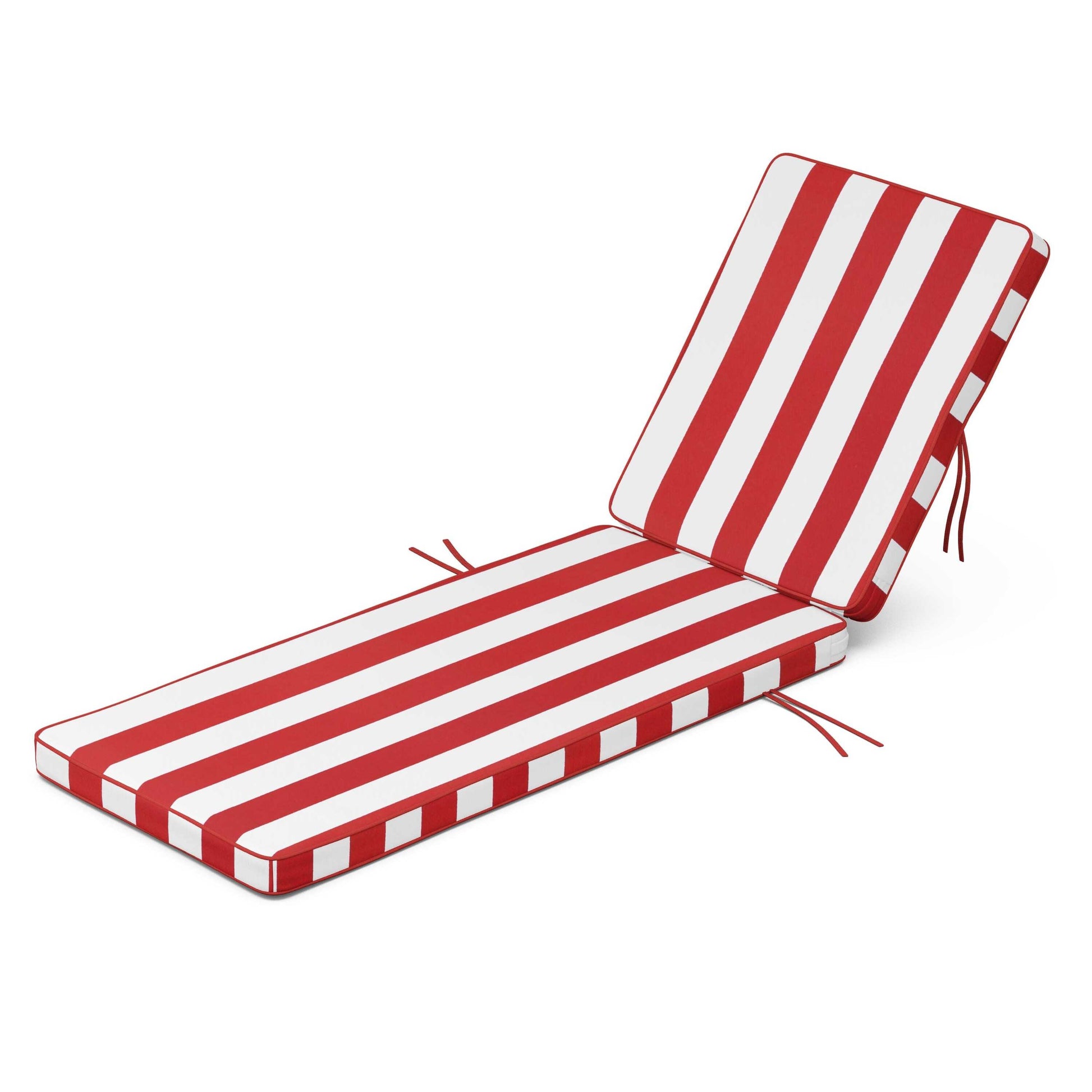 POLYWOOD Acadia Chaise Cushion — Cabana Stripe Crimson