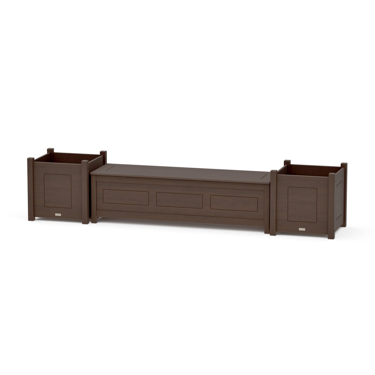 POLYWOOD 60" Country Living Straight Planter Storage Bench Set- Large — Kona