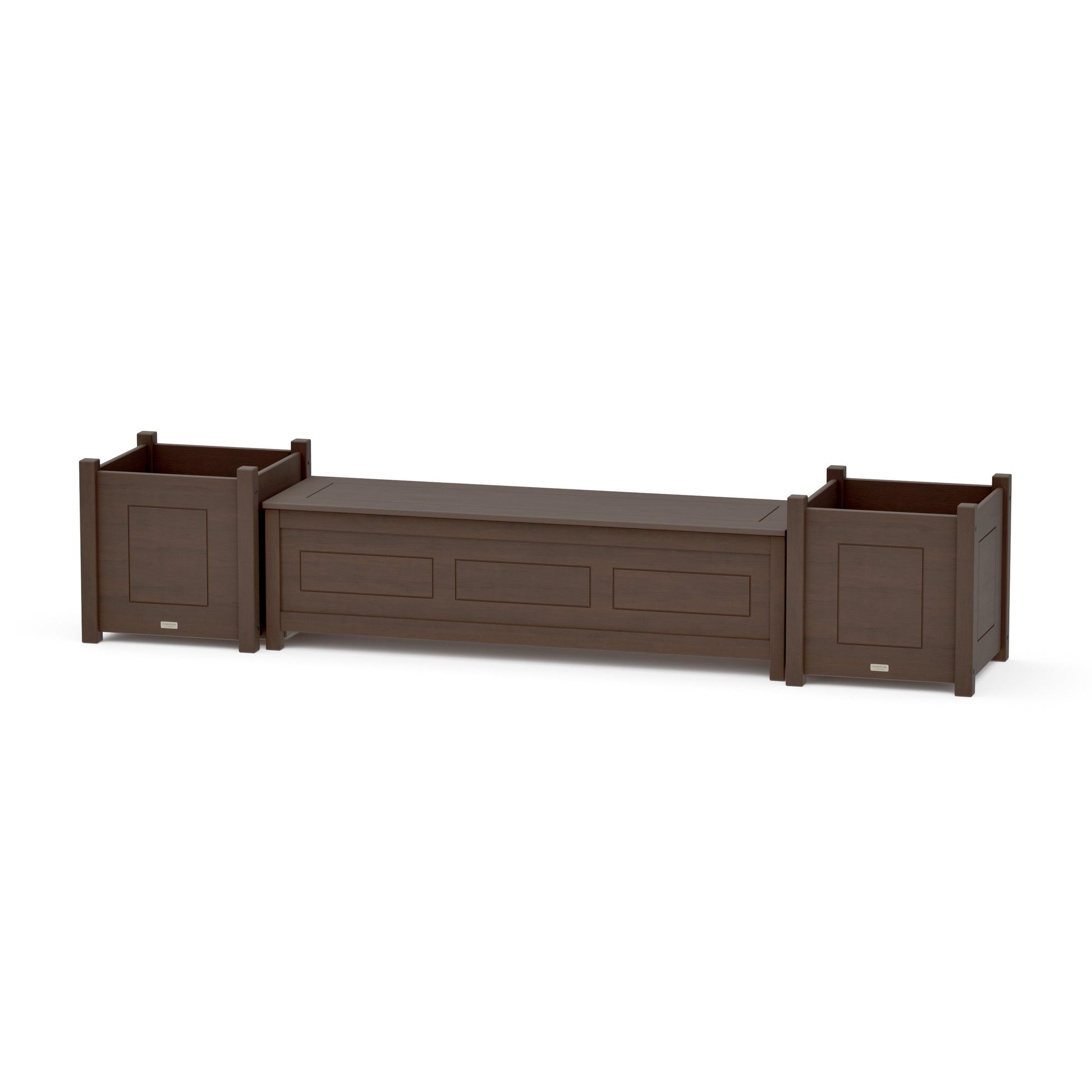 POLYWOOD 60" Country Living Straight Planter Storage Bench Set- Large — Kona